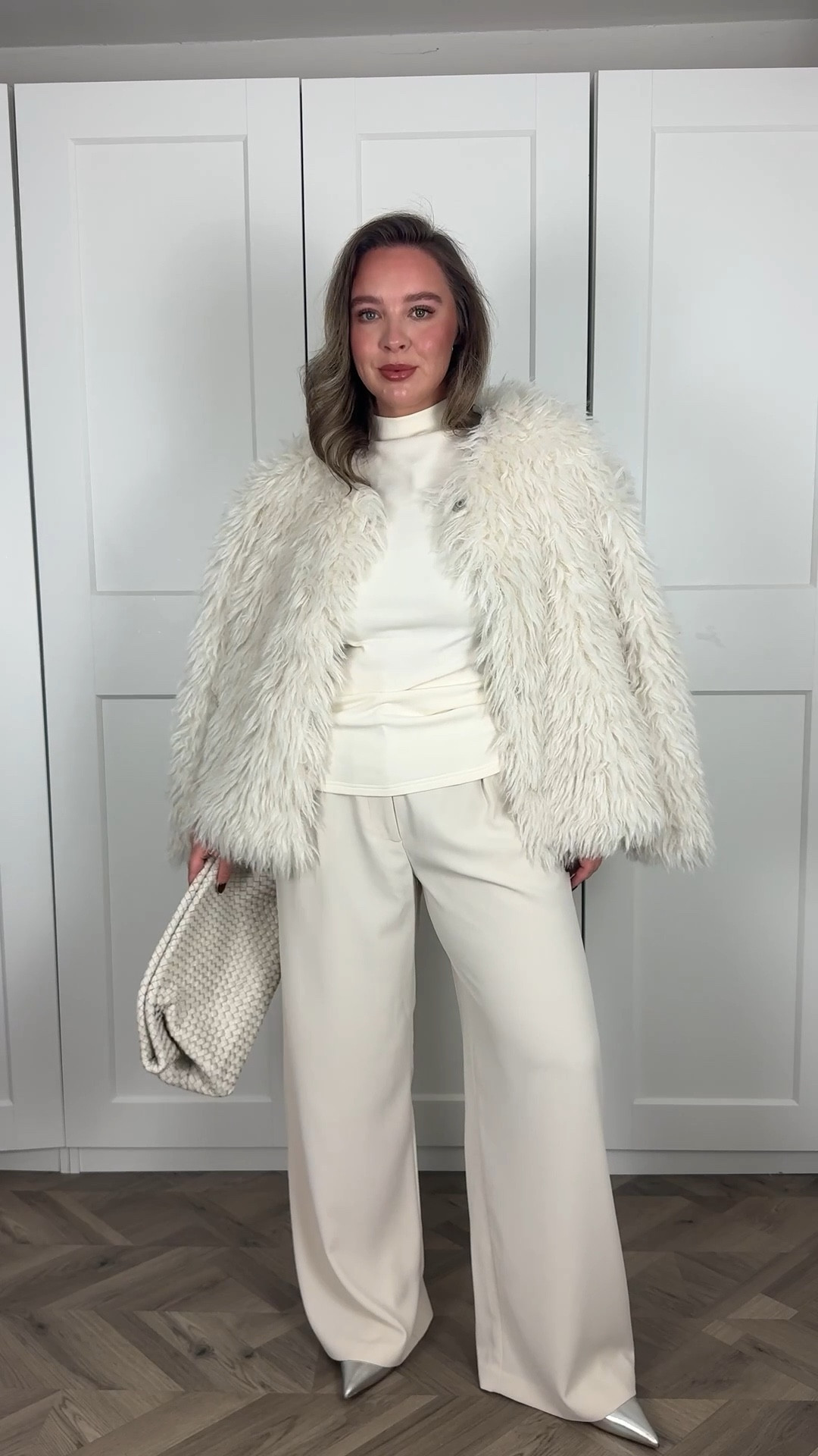 winter whites: perfect dressy but not too over the top outfit for Christmas occasions 🌨️ 

Items are pretty old so I’ve linked similar - I wear a large in the knit top! trousers and bag are river island (old), coat asos and boots mint velvet (old) 

#LTKdatenight #LTKwinter #LTKfestive