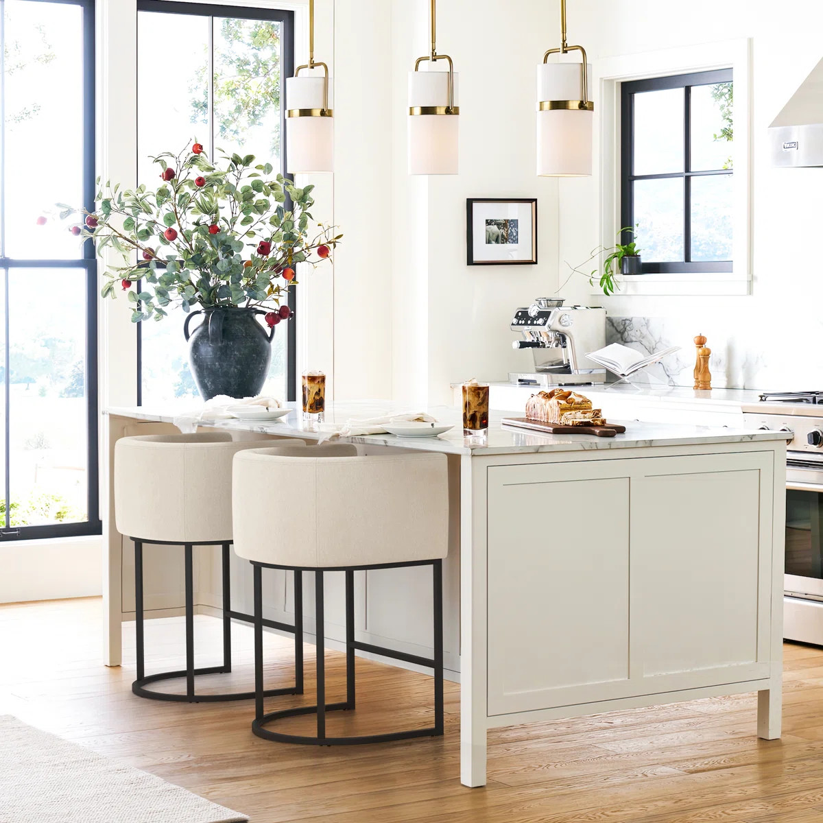 Bechtold Upholstered Counter Stool (Set of 2) | Wayfair North America