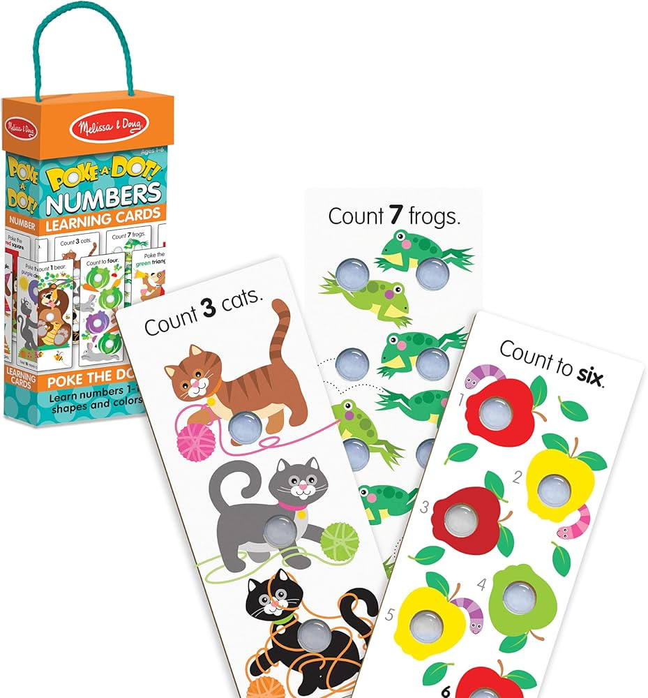 Melissa & Doug Poke-A-Dot Jumbo Number Learning Cards - 13 Double-Sided Numbers, Shapes, and Colo... | Amazon (US)