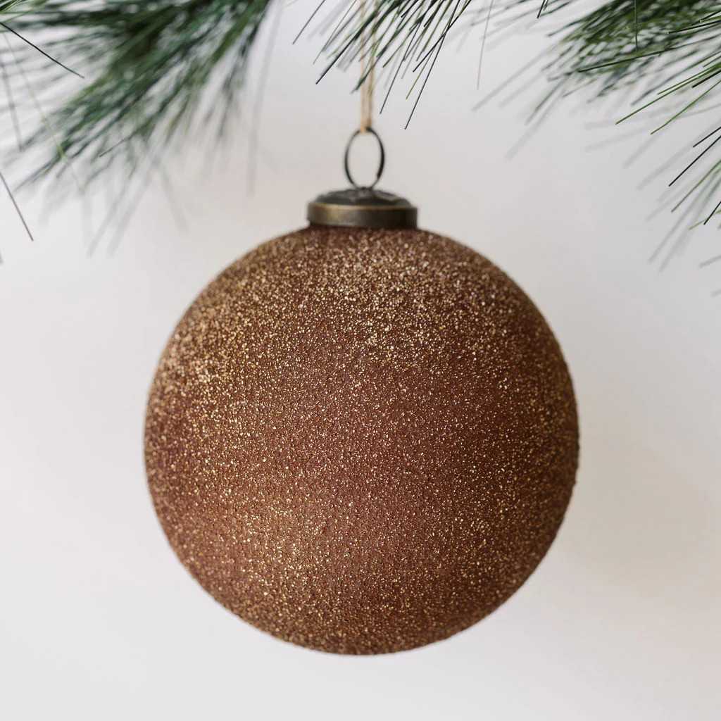 5"  Textured Cinnamon Glass Ornament | CG Hunter