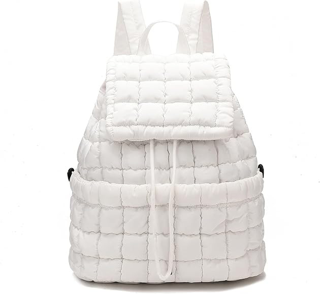 I IHAYNER Quilted Backpack Lightweight Puffer Backpack for Women Drawstring Padding Puffy Travel ... | Amazon (US)