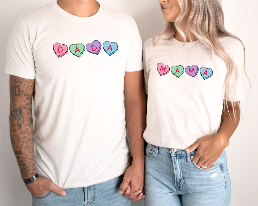 Candy Hearts Valentines Day First Birthday Shirt, Conversation Hearts Mama Shirt, Sweetheart Birt... | Etsy (US)