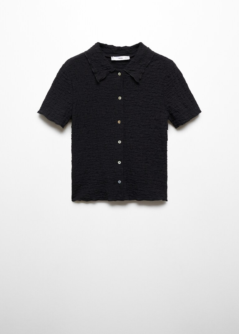 Textured cotton T-shirt | MANGO (UK)