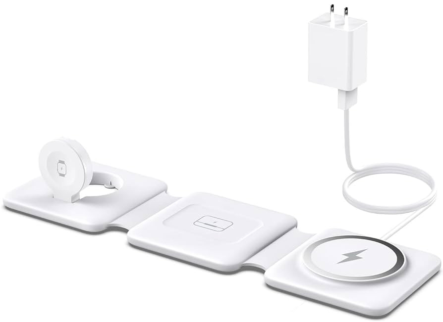 Charging Station for Apple Multiple Devices - 3 in 1 Foldable Magnetic Wireless Charger Dock - Tr... | Amazon (US)
