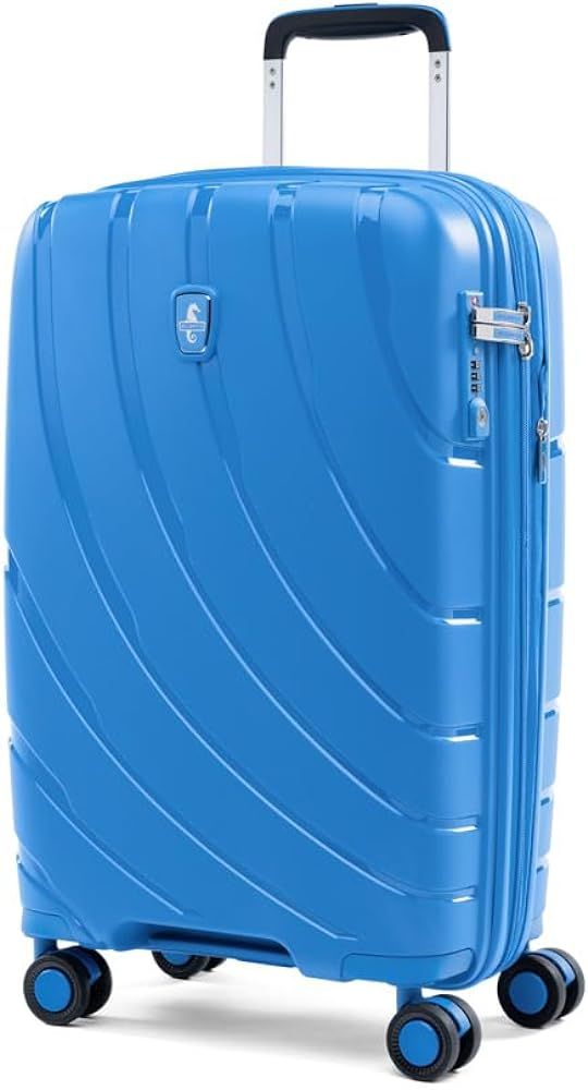 Carry On Expandable Hardside Spinner, 8 Spinner Wheels Suitcase, Carry On 21 Inch, Ocean Blue | Amazon (US)