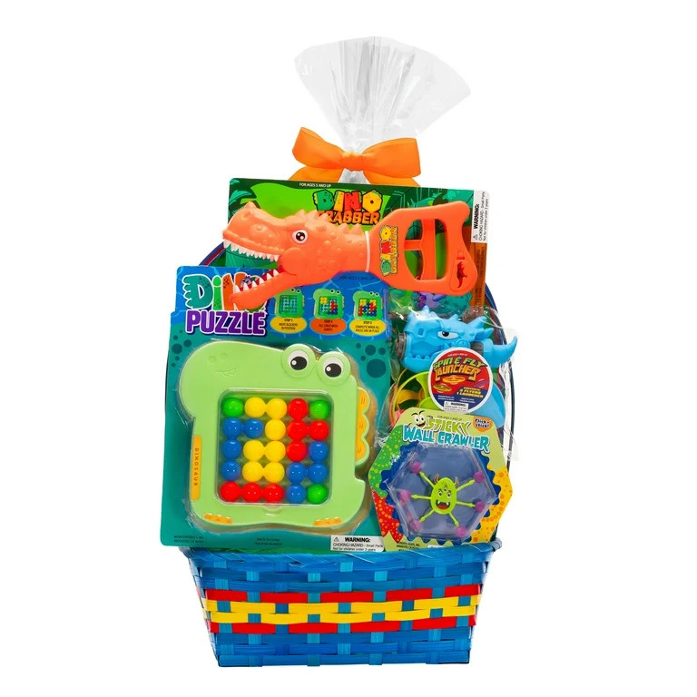 Prefilled Dino Action Toys Easter Basket Gift Set, by Wondertreats | Walmart (US)