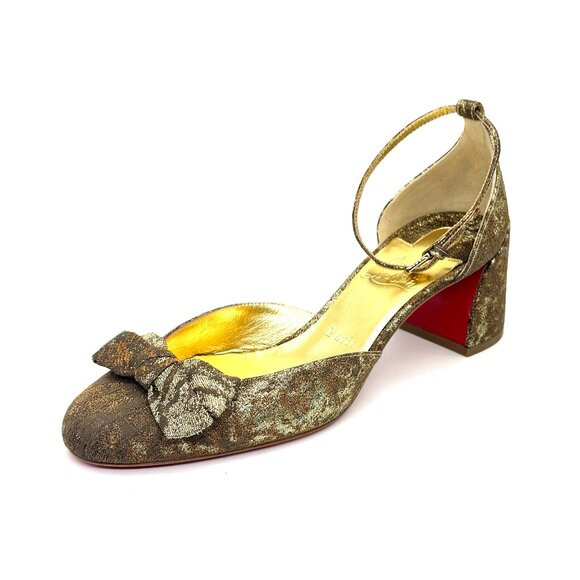 Christian Louboutin JANE BOW 55 Jacquard Marble Mary Jane Pumps Heels Shoe | Poshmark