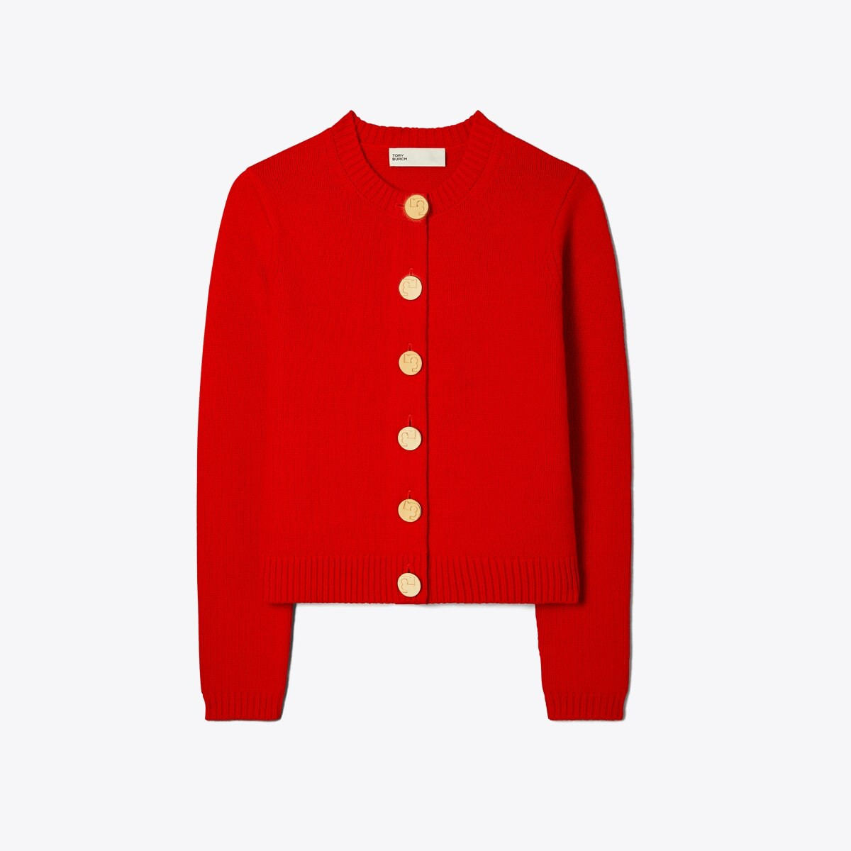 Logo Button Wool Cardigan: Women's Designer Sweaters | Tory Burch | Tory Burch (US)