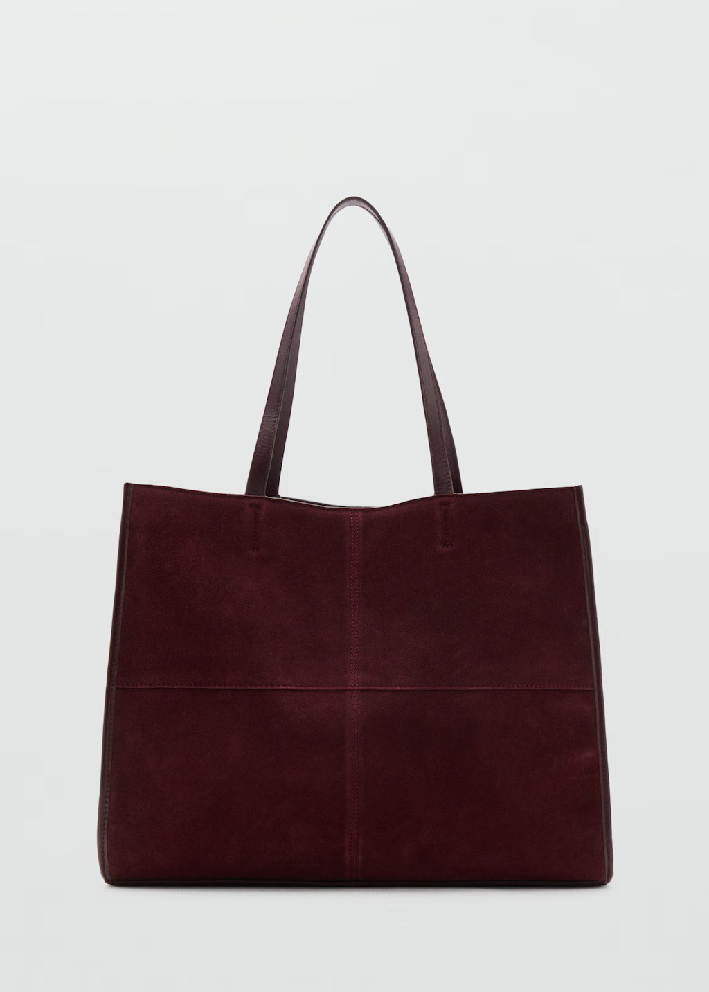 Suede leather shopper bag - Women | MANGO USA | Mango (US/MX/AU)