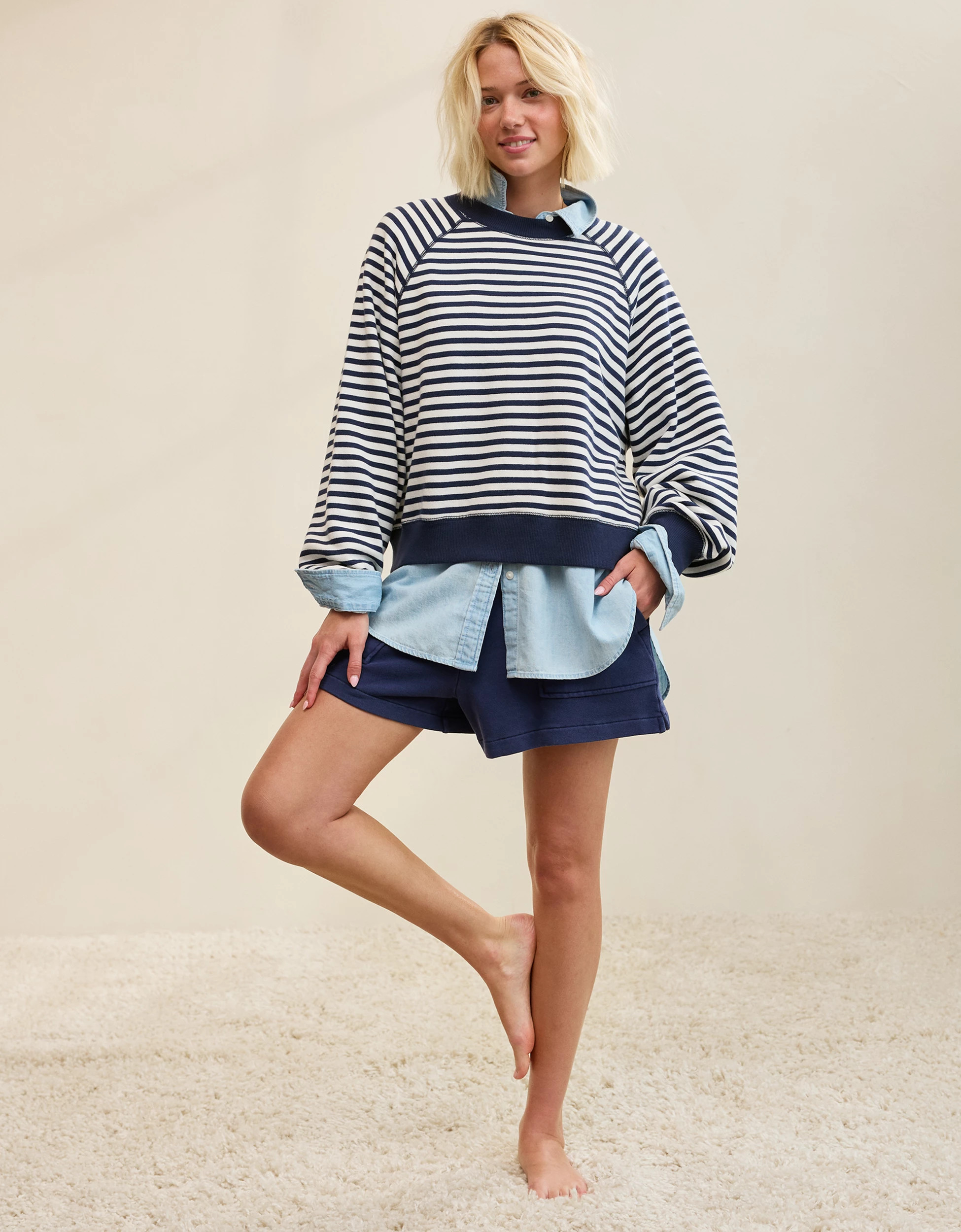 Aerie Go-To Classic Length Crew Sweatshirt | Aerie