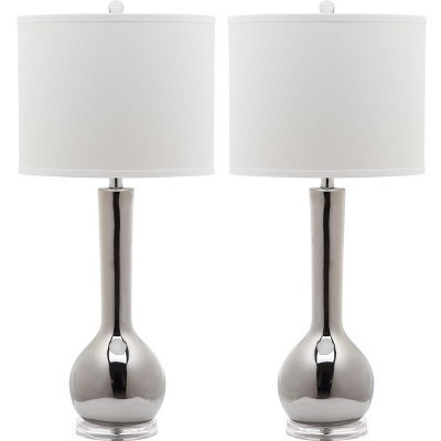 Mae Long Neck Table Lamp (Set of 2) - 30.5" Height - LIT4091 - Silver - Safavieh | Target