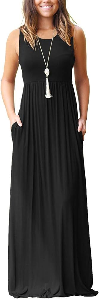 MOLERANI Women's Loose Plain Maxi Dresses Casual Long Dresses with Pockets | Amazon (US)