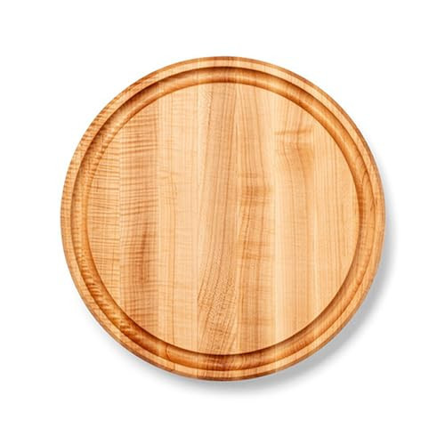 John Boos CB Series Round Wooden Maple Cutting Board 15”x15” – 1.75” Thick, 11-lb Reversible Butcher Block with Juice Groove, Edge-Grain & Finger Grips – Made in the USA | Amazon (US)