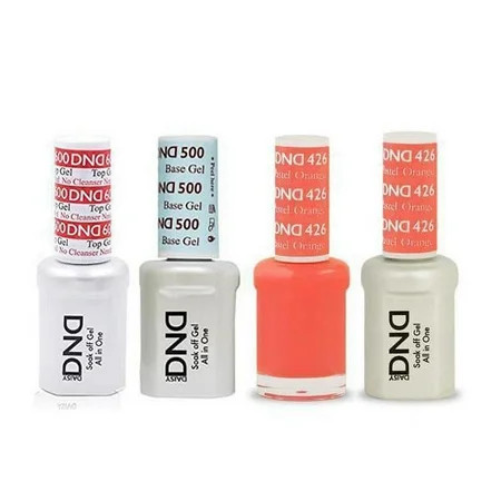 DND Daisy Nail Design Gel Polish 4ct Combo - Base, No Cleanse Top, Gel, & Lacquer - Pastel Orange 426 | Walmart (US)