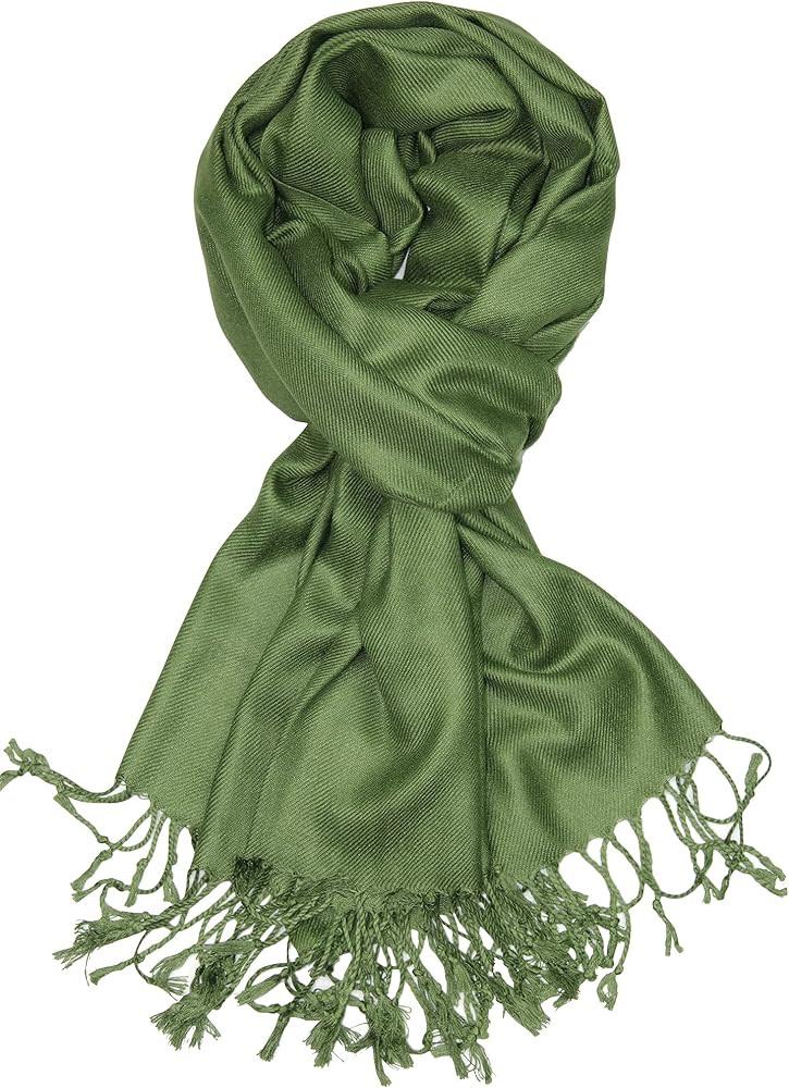 Achillea Large Soft Silky Pashmina Shawl Wrap Scarf in Solid Colors | Amazon (US)