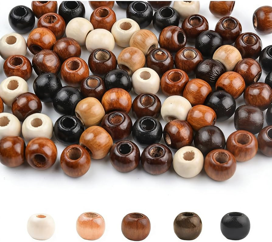 200PCS Barrel Wooden Bead Painted Wood Beads Dreadlock Hair Braid Bead for DIY Bracelet,Necklace,... | Amazon (US)