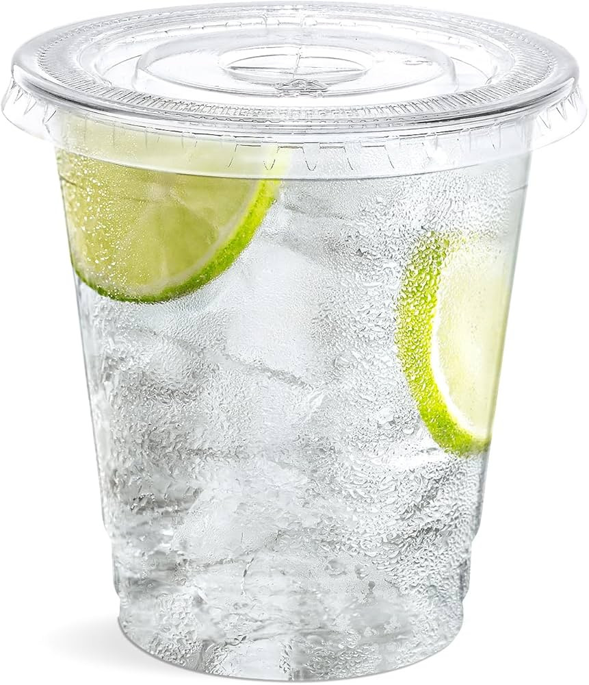 SHOPDAY Disposable Plastic Cups with Lids 8 oz Clear Plastic Cups 50 Pack, Cold Drink Containers ... | Amazon (US)