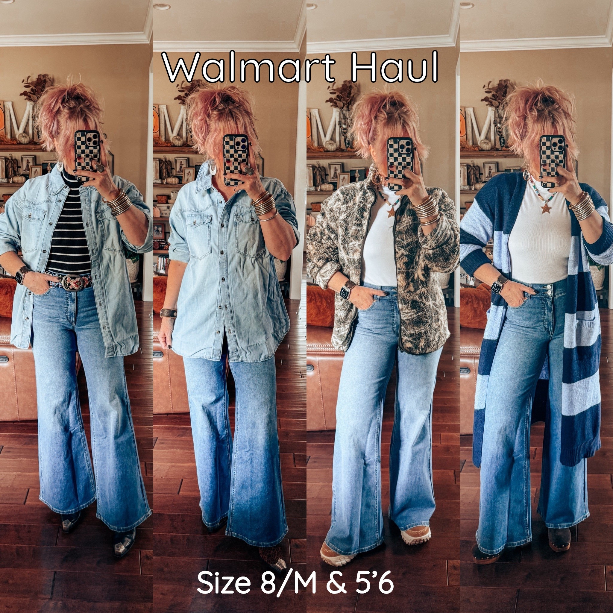 Walmart Finds Styled! I’m a size medium in everything and jeans are a size 8. 
✨Star necklace is @shopettaandeast save with code MANDIE15 

#LTKStyleTip #LTKFindsUnder50 #LTKOver40