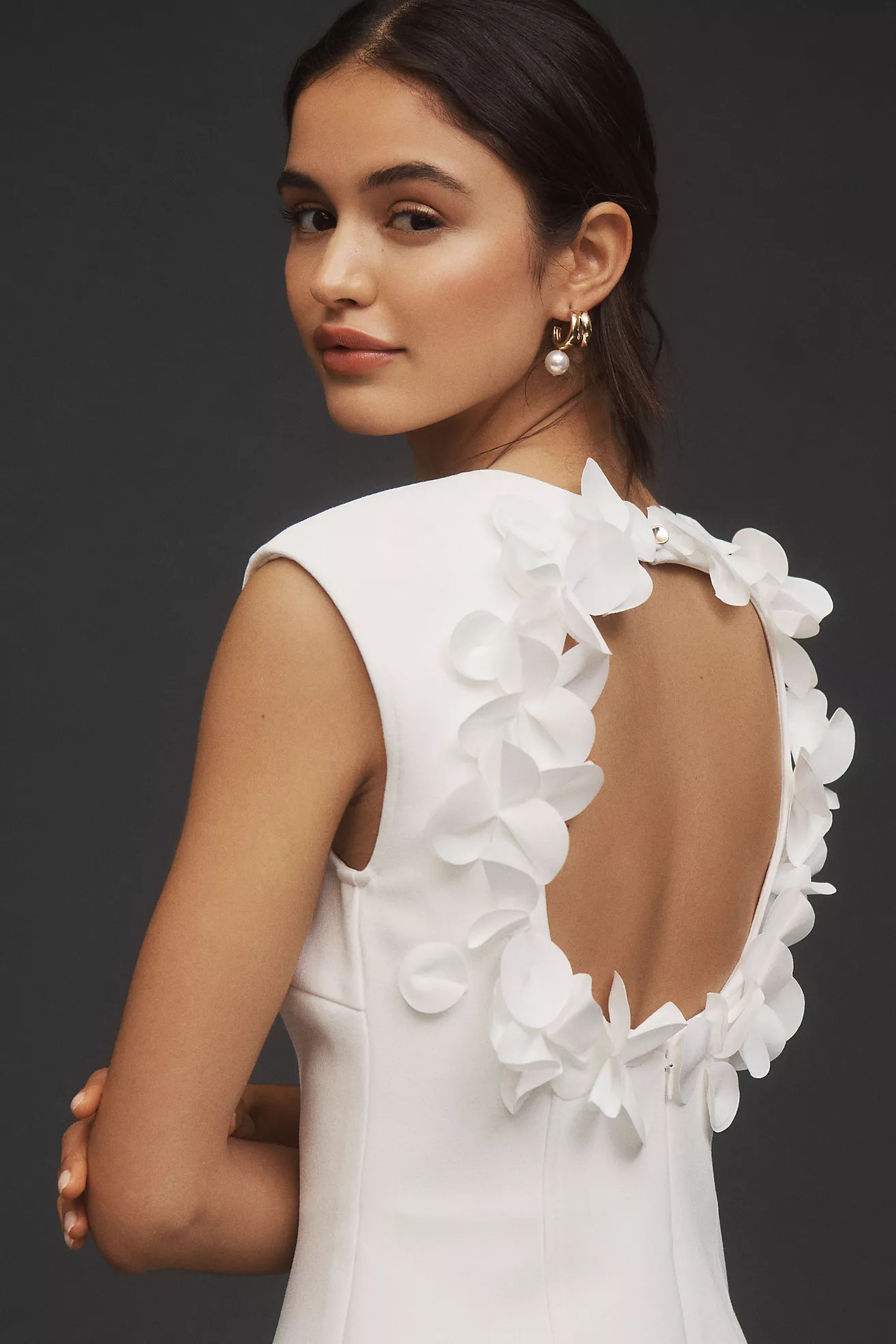 Acler Marypark Crepe 3D Floral Hourglass Mini Dress | Anthropologie (US)