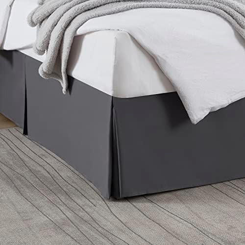 Nestl Dark Gray Twin Bed Skirt - Twin Size Bed Skirt 14 Inch Drop - Brushed Microfiber Bed Skirts... | Amazon (US)