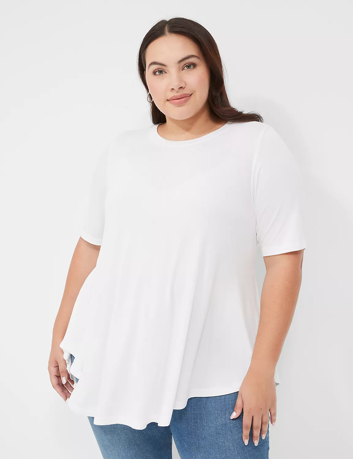 Max Swing Perfect Sleeve Crew-Neck Tee | LaneBryant | Lane Bryant (US)