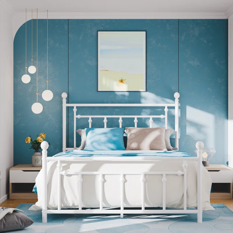 Edsall Metal Bed with Headboard and Footboard No Boxspring Needed | Wayfair North America
