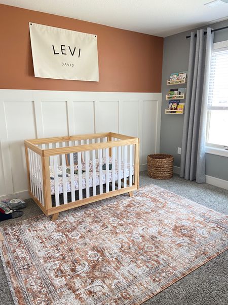 Baby boy nursery decor and details - name sign, rug, crib & more linked here! 

#LTKhome #LTKfamily #LTKbaby