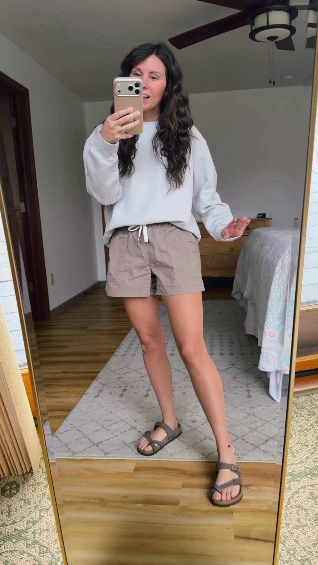 wearing size xs in the shorts, xs in the crewneck and 36 in my Birkenstock sandals. 

#LTKActive #LTKootd #LTKPetite