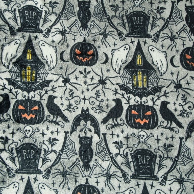 Way To Celebrate 50"x60" Black and Grey Haunted House Plush Throw | Walmart (US)