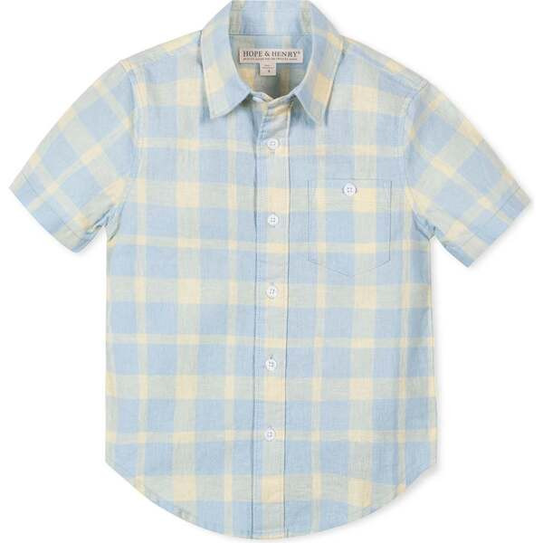 Linen Short Sleeve Shirt, Sunlit Plaid | Maisonette