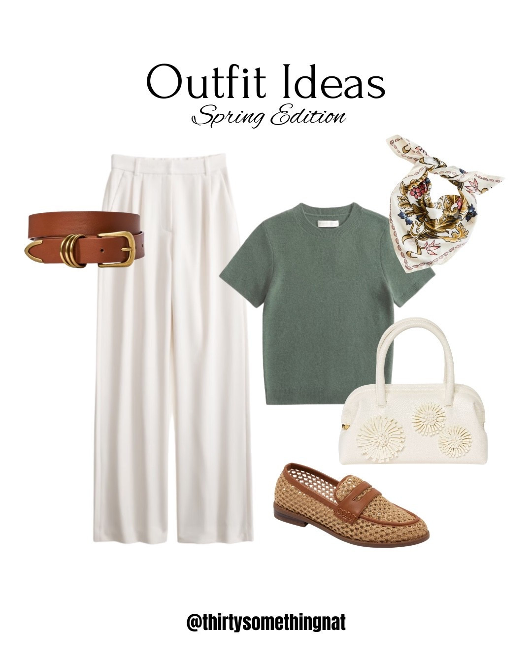 Outfit ideas for spring. 

Spring outfit. White pants. Spring loafers. Silk scarf  

#LTKdayinmylife #LTKgrwm #LTKootd