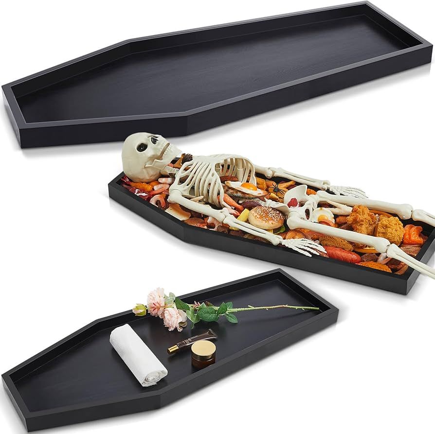 Mifoci Coffin Tray Large Wooden Coffin Serving Tray Spooky Gothic Home Decoration Creepy Gothic B... | Amazon (US)