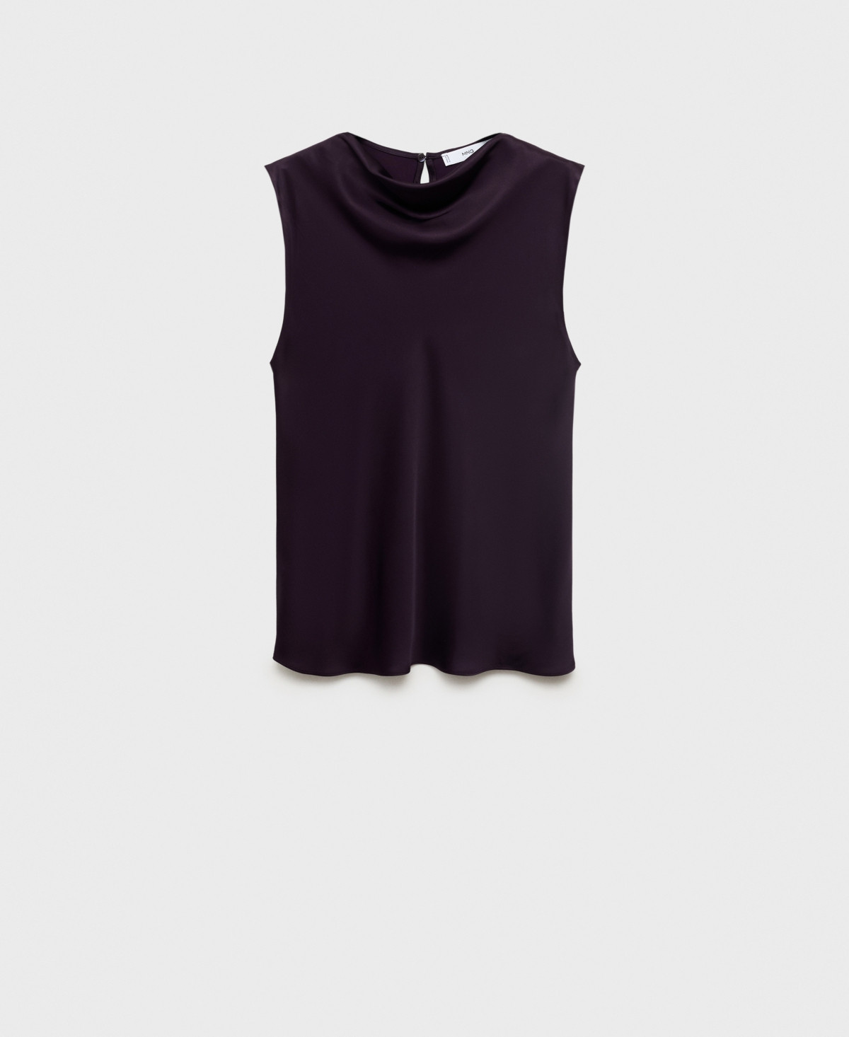 Mango Women's Draped Neck Satin Blouse - Burgundy | Macy's