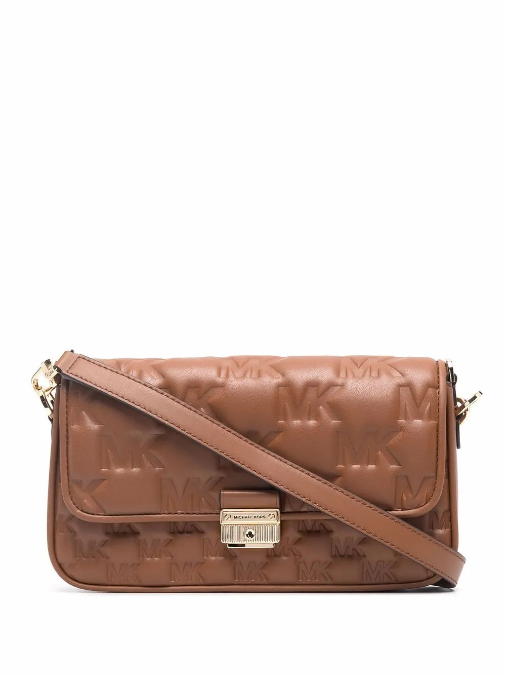 Michael Michael Kors small Bradshaw logo-embossed crossbody bag - Brown | Farfetch Global