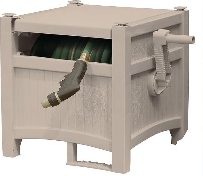 Suncast CPLPHH100D Hideaway 100' Capacity Resin Garden Hose Reel for 5/8" Hoses with Stay-Up Lid ... | Amazon (US)