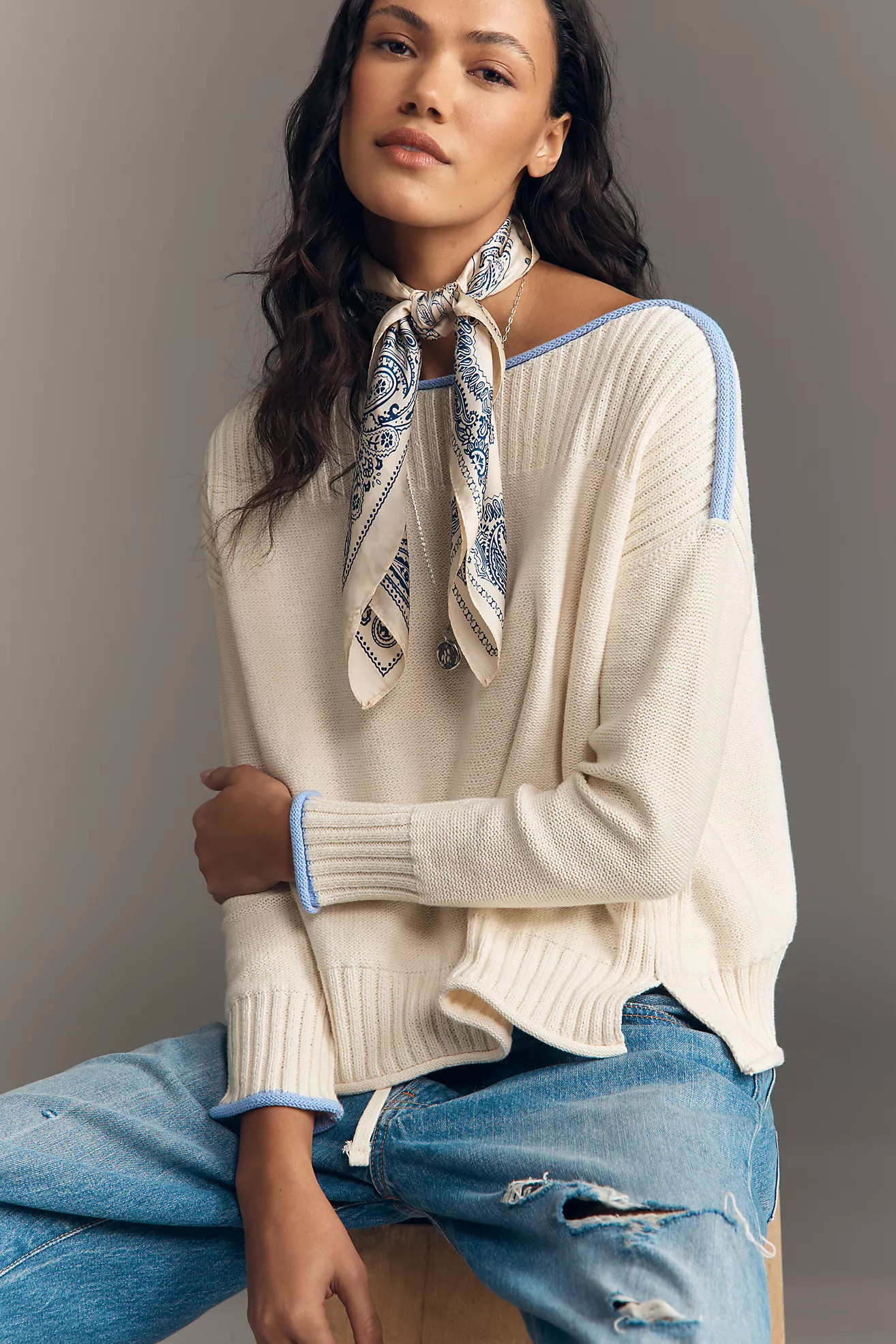 By Anthropologie Off-Shoulder Slouchy Pullover Top | Anthropologie (US)