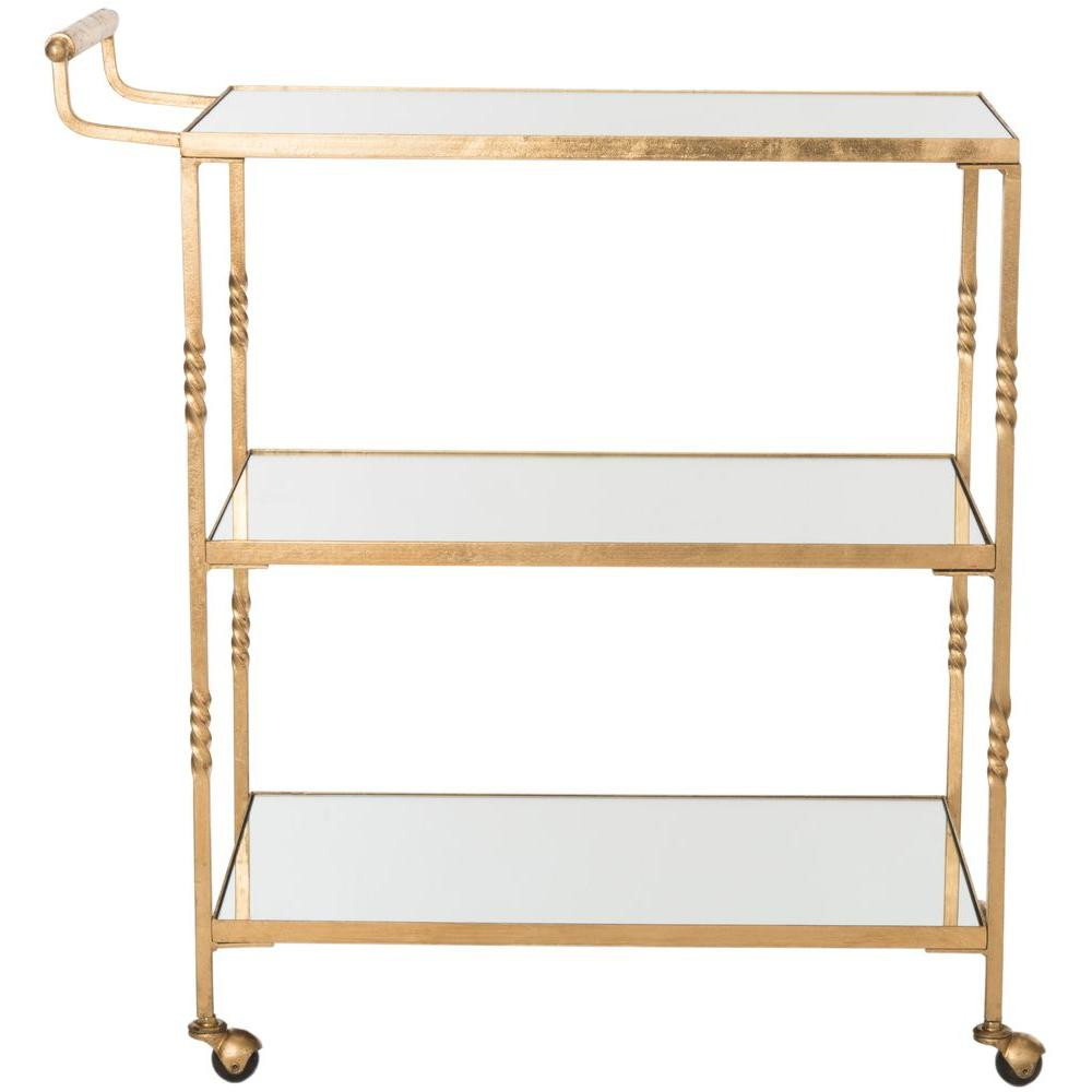 Safavieh Aurelius Gold Serving Cart-FOX2557B - The Home Depot | The Home Depot