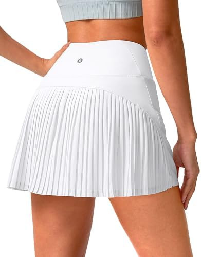 SANTINY 14" Tennis Skirt Skorts for Woman Pleated High Waited Skirts with Built-in Shorts Athleti... | Amazon (US)