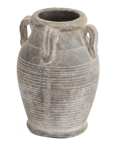 8in Ceramic Distressed Vase With Handles | TJ Maxx