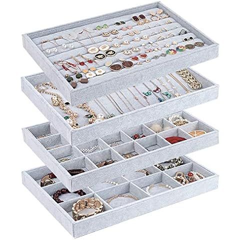 Vlando 4 in 1 Jewelry Tray Jewelry Organizer for Drawer Jewelry Organizer Tray Jewelry Drawer Org... | Amazon (US)