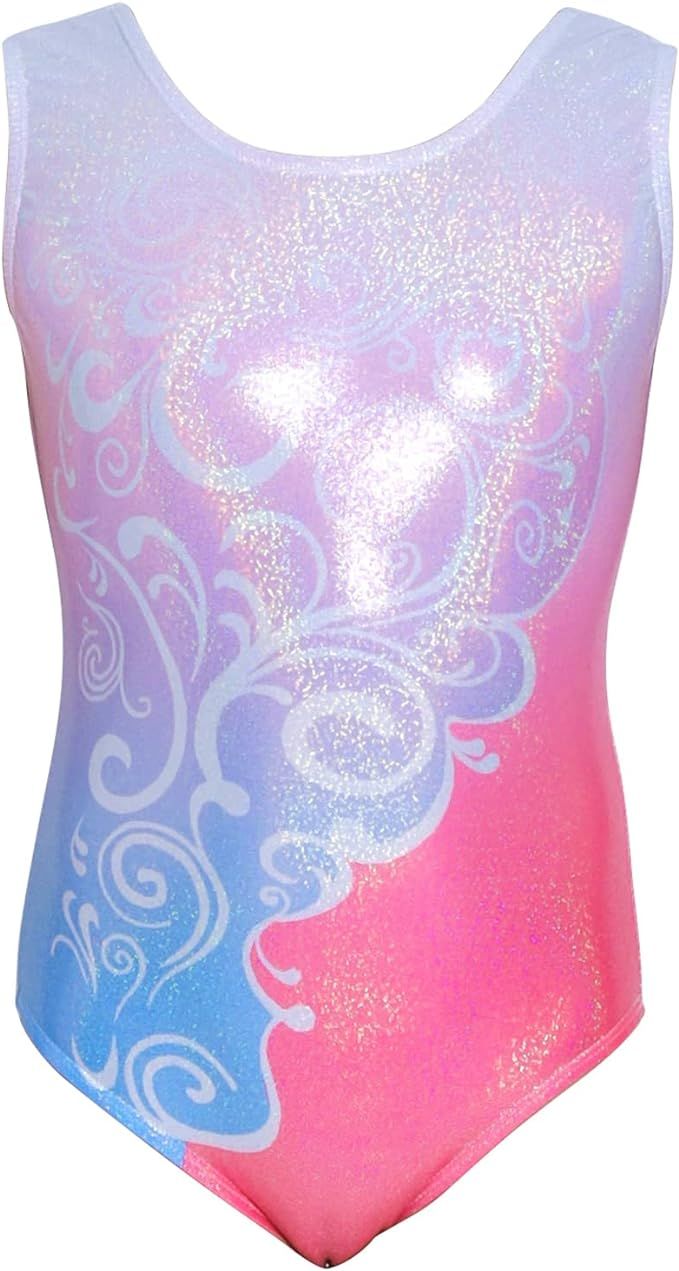 Aosva Gymnastics Leotards for Girls One-piece Sparkle Colorful Rainbow Dancing Athletic Leotards ... | Amazon (US)