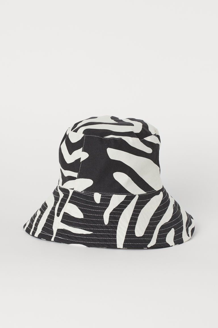 Cotton fisherman’s hat - Natural white/Zebra print - Ladies | H&M GB | H&M (UK, MY, IN, SG, PH, TW, HK)