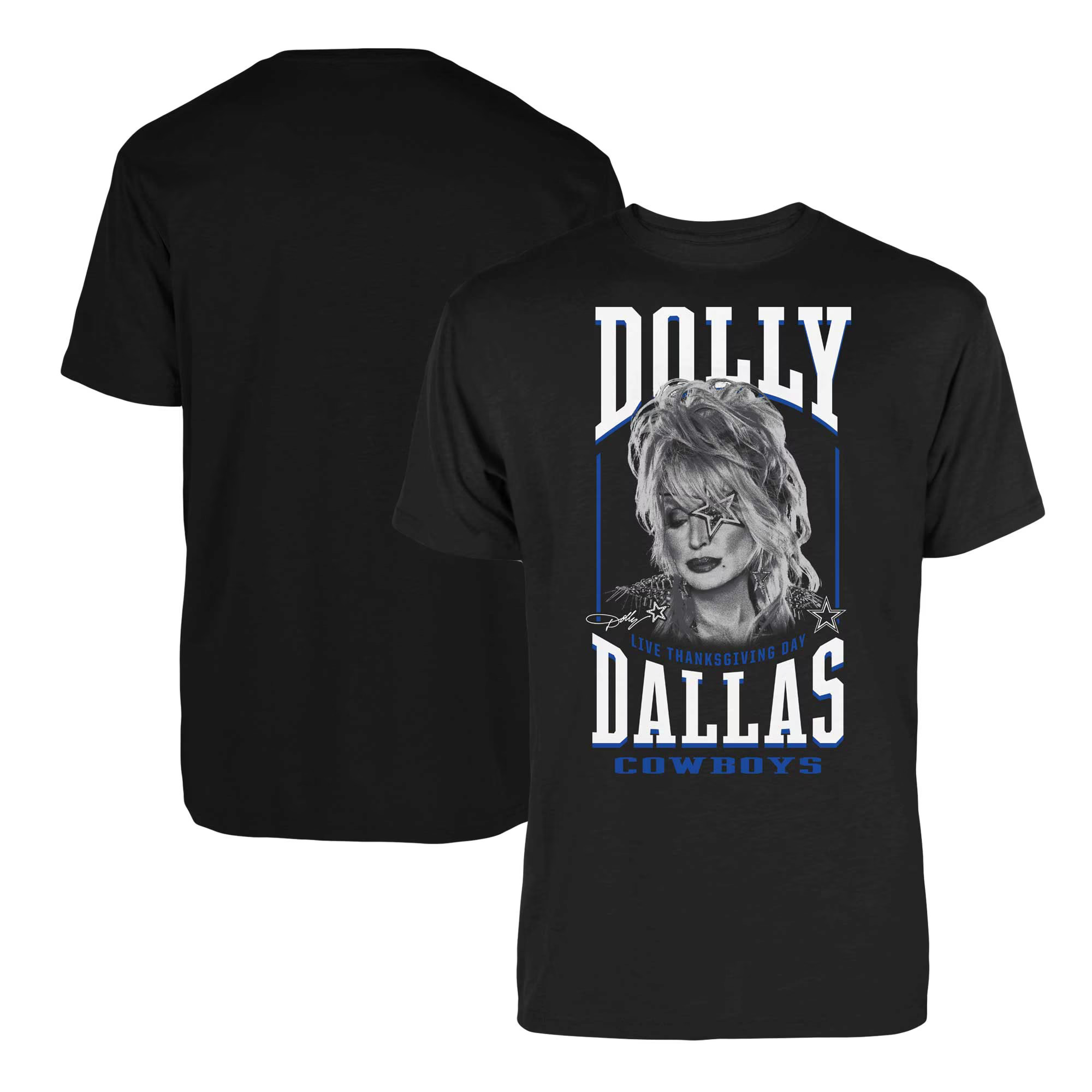 Unisex Dallas Cowboys Black Dolly Parton Live T-Shirt | NFL Shop
