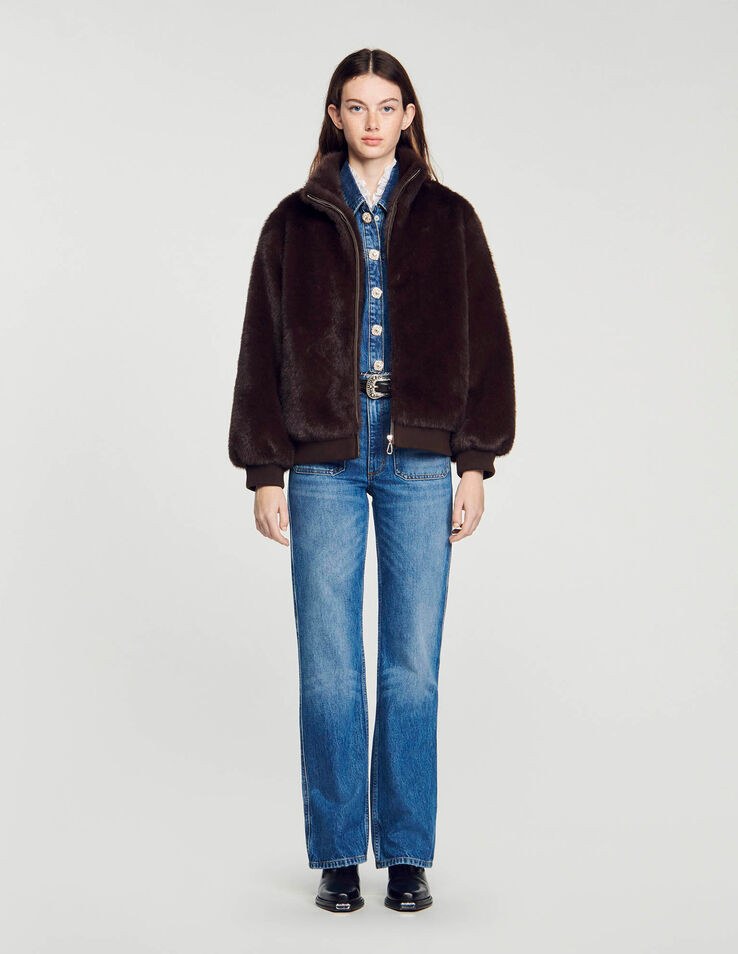 Faux fur jacket | Sandro-Paris US