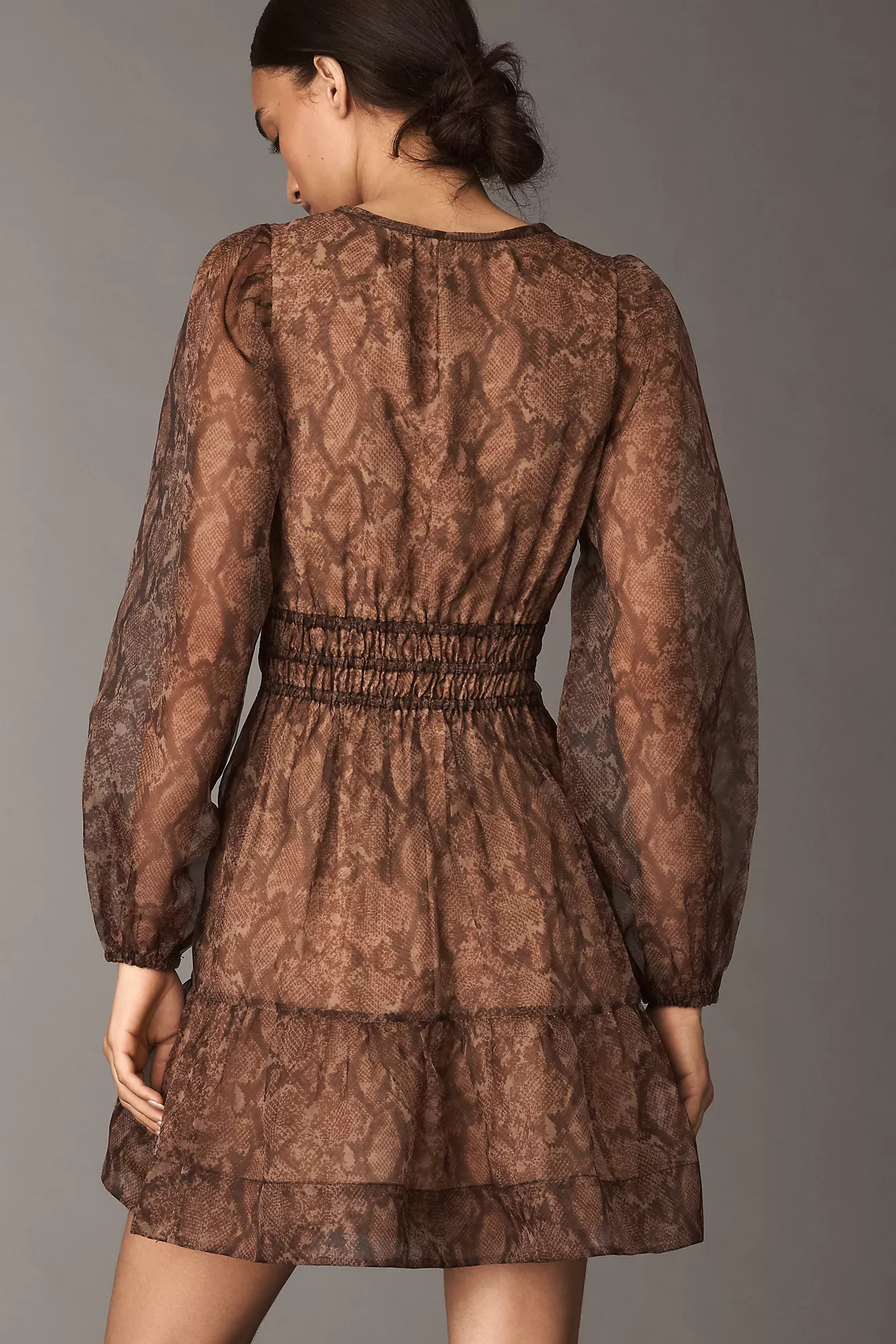 The Somerset Long-Sleeve Organza Mini Dress | Anthropologie (US)