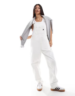 Carhartt WIP norris bib denim dungarees in off white | ASOS (Global)