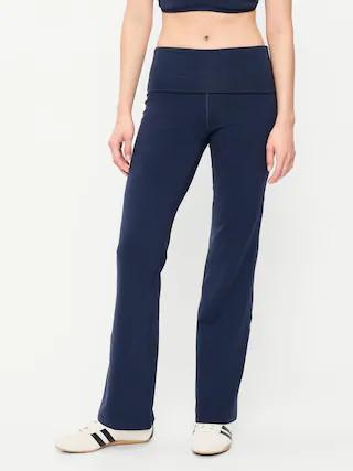 High-Waisted PowerChill Fold-Over Bootcut Leggings | Old Navy (US)