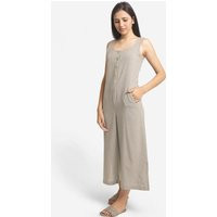Beige Cotton Wide-Legged Jumpsuit With Pockets, Customizable Midi Jumpsuit, Button-Down U-Neck Plus  | Etsy (CAD)