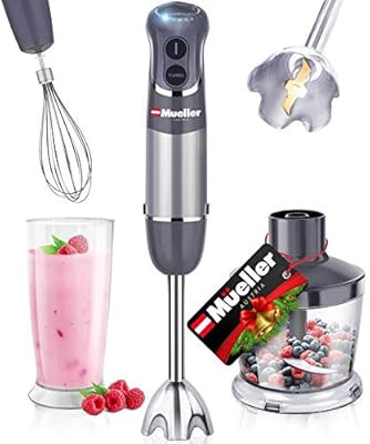 Mueller Austria Hand Blender, Smart Stick 800W, 12 Speed and Turbo Mode, 3-in-1, Titanium Steel B... | Amazon (US)