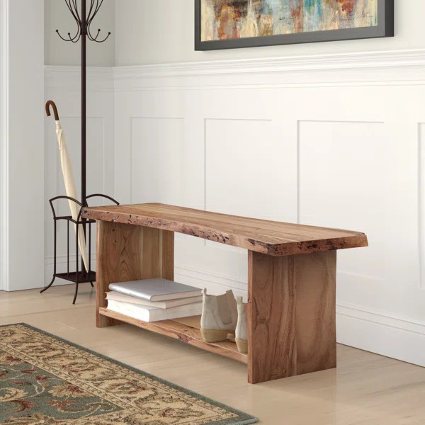 Regatta Solid Wood Shelves Storage Bench | Wayfair North America